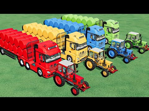 Work with Colors - GRASS BALE WORK with TRUCK LOADING - Farming Simulator 22