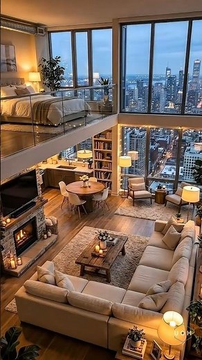 Dream Loft Apartment with Stunning NYC Skyline View 🌆✨ Cozy Modern Interior Tour