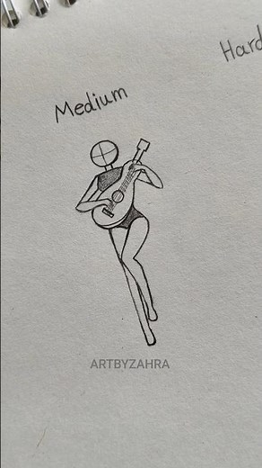 How to draw body Woman guitarist #drawing #art #tutorial #artbyzahra