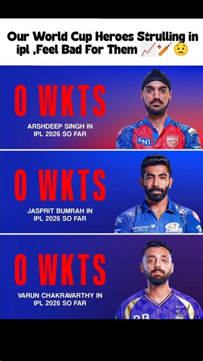 Jassi, Arshdeep,Varun Still Strulling in ipl 2026 📈🏏🏅 #ipl #jaspritbumrahwickets #msdhoni #bcci