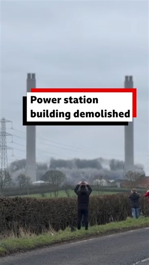 Sound on for this one 💥 🔊 The boiler house at the former West Burton A coal-fired power station near Retford has been demolished this morning. . . . #nottinghamshire | BBC Nottingham