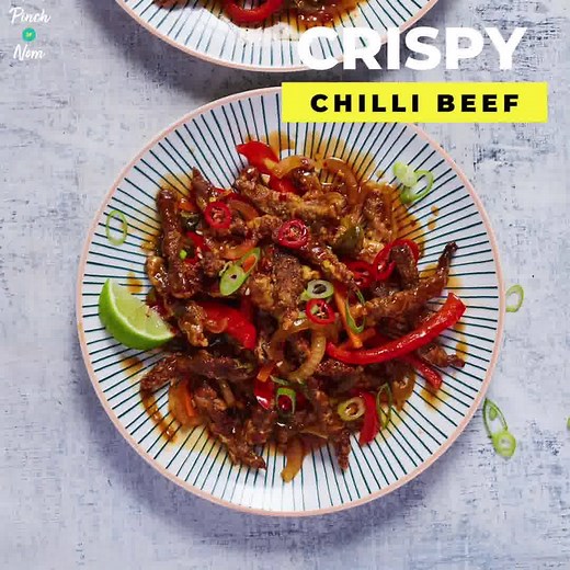 48K views · 84 reactions | CRISPY CHILLI BEEF 數️ One of our most popular recipes!  FULL RECIPE  https://pinchofnom.com/recipes/crispy-chilli-beef/ You can find this recipe in our new book on page 74! Tag somebody who would love this in the comments  https://amzn.to/35pBpOy | Pinch of Nom | Facebook