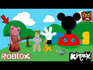 🐷PIGGY EN LA CASA-CLUB DE MICKEY MOUSE🐭-ROBLOX PIGGY KITTY LOGRAREMOS ESCAPAR?😲