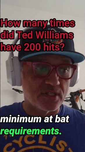 Ted Williams: How many seasons did he have 200 of more hits?
