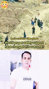 A man tried to cross from one side to another using only a rope. After some time, his hands could not support his body weight. This shows why proper safety support is always important in risky situations. #SafetyAwareness #RiskAwareness #ThinkBeforeYouAct #StaySafe #LifeLesson #foryou #virals | Vairal video