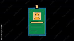 Employee ID Card animated motion graphic with alpha channel. Employee ID Card 4k video animation for web, mobile, and user interface design