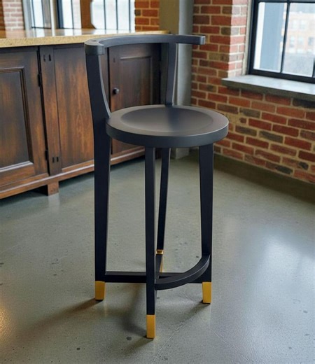 Solid Wood Bar Stool With Backrest | Handmade Wooden Bar & Counter Height Chair | Modern Rustic Kitchen Stool | Custom Height Available - Etsy Australia