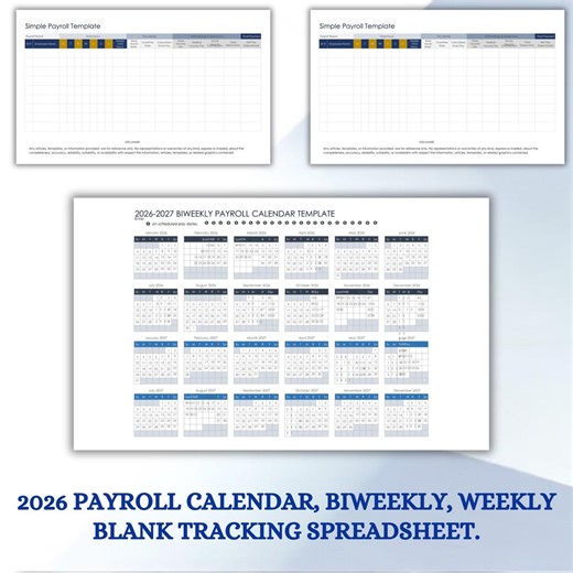 2026 Payroll Calendar | Biweekly & Weekly Payroll Tracker | Blank Payroll Tracking Sheet | Payroll Schedule | Business Accounting Tool - Etsy