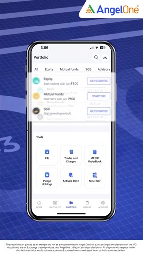 Diversify your investments with the Angel One SuperApp! Manage stocks, ETFs, Mutual Funds, F&O, and sovereign gold bonds through a single login. Track and manage your portfolio effortlessly. Download Angel One SuperApp now! #AngelOne #Trading | Angel One