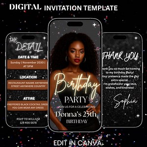 Animated Birthday Video Invitation • Modern Digital Party Invite - Etsy