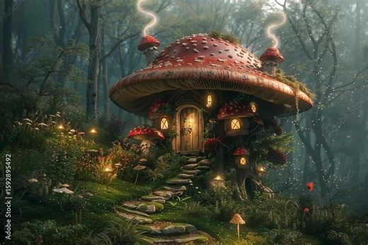 fantastic mushroom, AI generated video