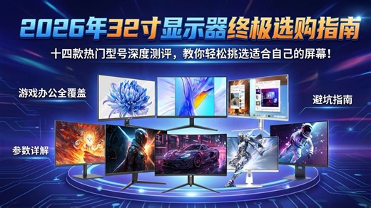 2026年32寸显示器选购避坑指南：十四款热门型号实测对比，揭秘行业内幕，教你识别虚假宣传，选购到真正高品质的显示器，不花冤枉钱！