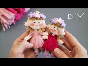 ❤Charming and Amazing❤ Craft from Pipe cleaner❤ Mini Dolls DIY