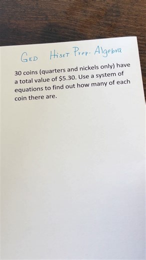 GED HiSEt prep- word problems, systems of equations #fyp #f #ged #HiSet #asvab