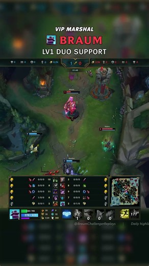 (VIP Marshal) Braum Lv1 DUO SUPPORT | NA Master Patch 26.15 #shorts
