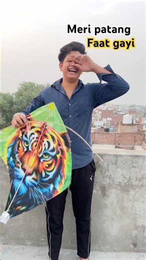 Meri patang faat gayi to behen ne note ki bana ke mujhe di 😍🪁#kite #kiteflying #patang #patangbazi