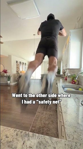 Attempting to jump across my kitchen