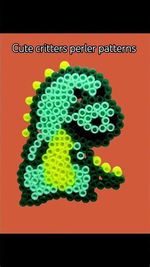 cute critters perler bead patterns, ladybug, dinosaur, hedgehog #perlerbeads #perlerbeadsart #crafts