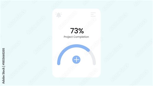 Minimalist UI Design for Project Completion Status and Analytics Animation