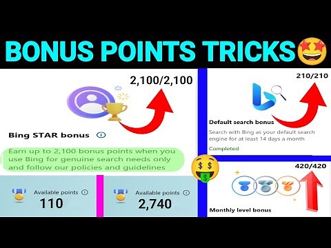 Earn Bonus Points 🤩 : Microsoft Rewards Bing Star 2100 Points Trick | Unlimited Points | जल्दी देखो🤑