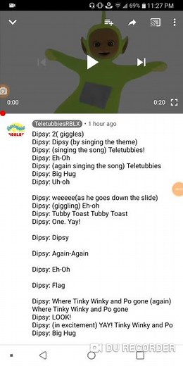 Dipsy Voice Lines for TeletubbiesRBLX