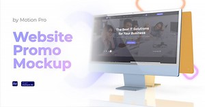 Clean 3D Monitor Web App Presentation Mockup