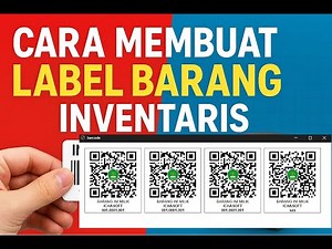 cara membuat label barang Inventaris lengkap dengan Barcode Qrcode