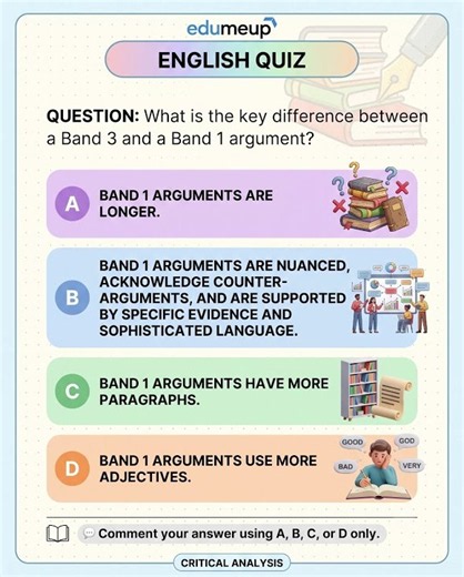 Band 3 vs Band 1 Argument | English Writing Quiz