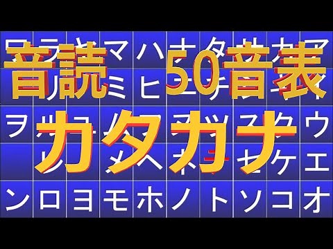 音読 50音表 カタカナ+ Reading Japanese Alphabet Katakana Table