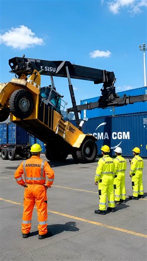 Reach Stacker Loses Balance in Seconds 😱