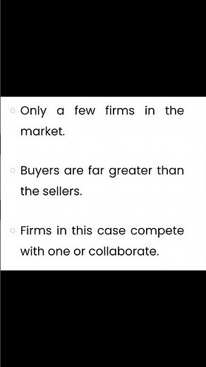 Characteristics of Oligopoly #youtube #tranding