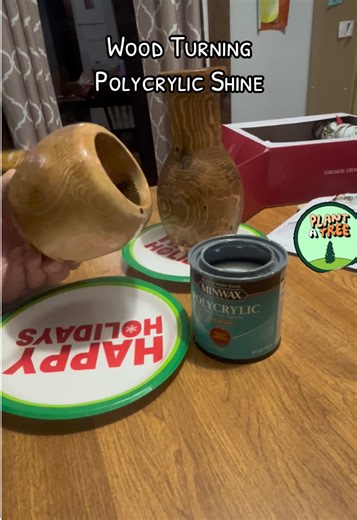 Applying Minwax Polycrylic to a couple wood turning pieces. Water based sealer for a brilliant shine. Wood turning. Bowl and vase on a wood lathe. #woodturning #woodlathe #minwax