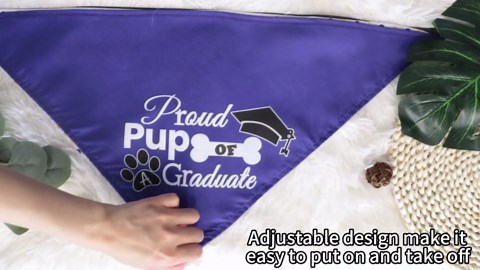 3 Pack Dog Graduation Bandanas Reversible Doggy Graduations Cap and Gown Adjustable Graduat Pet Triangle Scarf Outfit Costume for Small Medium Large Dogs