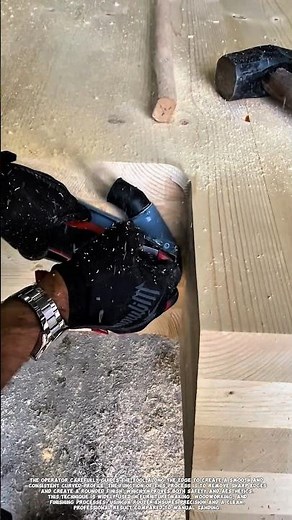Smooth Edge Rounding on Wood Using Handheld Router Machine.