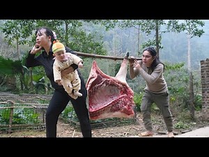 Traditional Process of Preparing and Preserving Pork, farm life. SURVIVAL ALONE