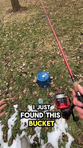 Fishing in someone’s back yard?🐟#fyp #fishing #winterfishing #creek #funny #shorts