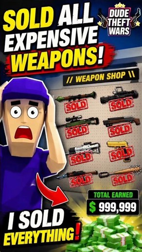 Buy ALL Expensive Weapons in Dude Theft Wars ? 🤯