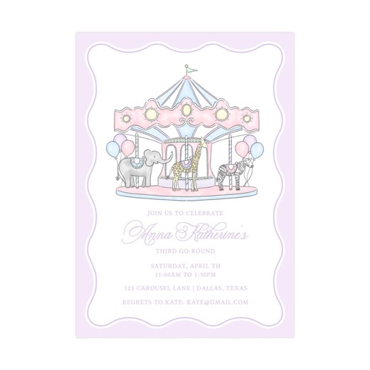 Printable Birthday Carousel Invitation, Carousel Party Birthday Invitation, Carousel Birthday Invite, Party Invite | PRINTING AVAILABLE - Etsy