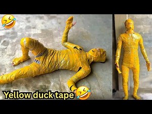 I Wrapped Myself in Yellow Duct Tape Mummy | Fun Look🤣