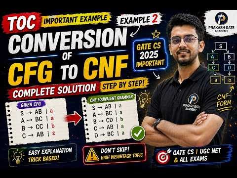 CFG to CNF Conversion | Step-by-Step Trick Based Solution | Example 2