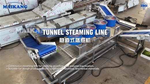 How are food products steamed in processing plants? A tunnel steaming line supports continuous steam cooking. #foodprocessing #steamcooking #steamingmachine #processingline #foodprocessingmachine