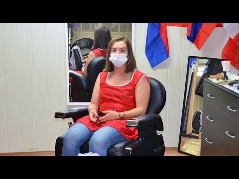 Cute barberette got hair cut ✂️💈