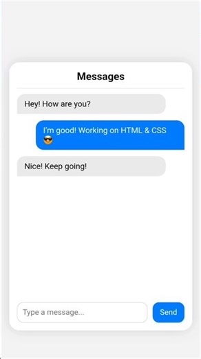 Clean White Messenger UI (Pure CSS Magic!)🚀💌#html #css #chat #frontend #webdesign