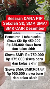 Besaran DANA PIP sekolah SD, SMP, SMA/SMK Cair Desember | informasi pkh dan bpnt cair