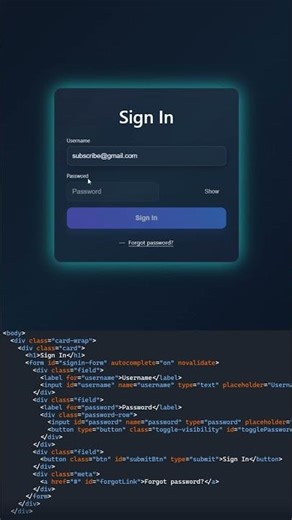 Modern Glassmorphism Login Page with Blur Effect | HTML & CSS Tutorial