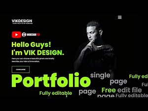 Single Page Portfolio Design | Free Editable File | VikDesignPSD #portfolio #portfoliodesign #viral