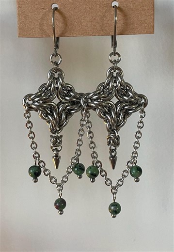 Stainless Steel Chainmail Earrings - Etsy