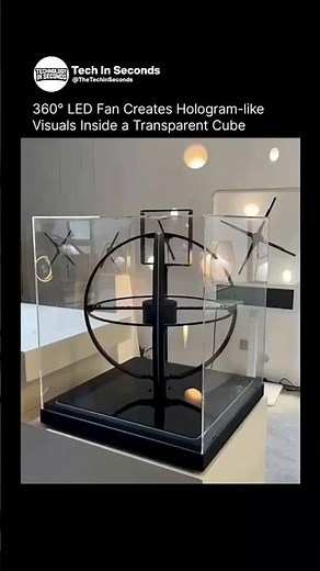 This 3D LED Fan Creates Floating Holograms Inside A Transparent Cube 🤯