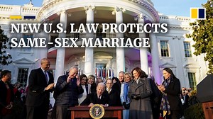 4.6K views · 212 reactions | US President Joe Biden signed the Respect for Marriage Act into law on December 13, 2022, providing federal recognition to same-sex marriages as well as protecting interracial unions. | South China Morning Post | Facebook