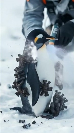 Incredible Rescue! 🐧 Penguin Covered in Barnacles Saved in Antarctica!
